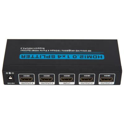 China High Speed ​​Metal 3D Ultra HD 4KX2K@60HZ 18Gbps HDMI 2.0 1x4 Splitter for sale