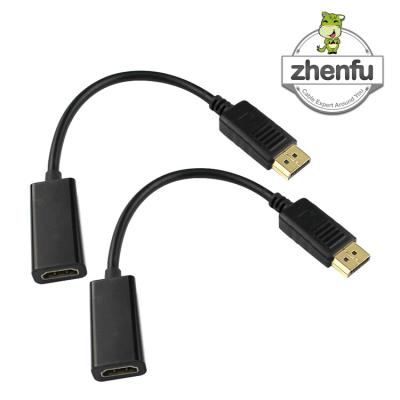 China Camera Displayport to HDMI Cable Adapter Displayport Male to Hdmi Adapter Cable Laptop Monitor HDMI Female Adapter for sale