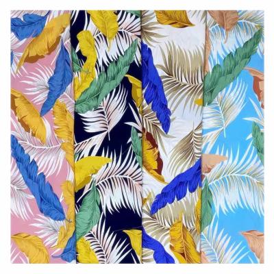 China Shrink-Resistant 50D 75D 100D Printed Polyester 4 Way Spandex Fabric Woven Soft Polyester Printed 4 Way Stretch Fabric For Dress for sale