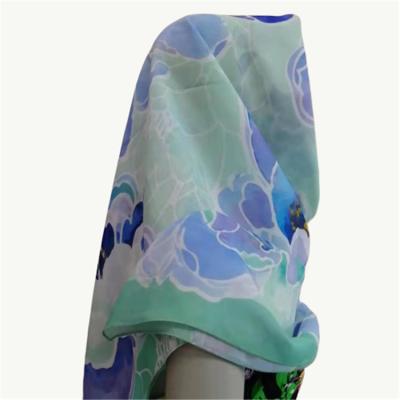 China Memory Voile Fabric Square Scarf/100% Polyester Head Scarf Fabric /Scarf Fabric for sale