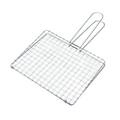 China Easily Cleaned Household Grilled Meat Mesh Household Fish Splint Thickened and Densified Stainless Steel Grilled Net Clip Grilled Grid Net Tool for sale