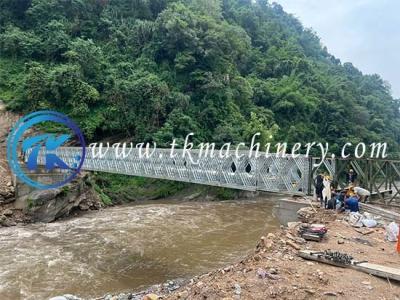 China Truss Bailey Bridge ZB200 Steel Bridge Single Span 45.72m Heavy Load Long Span 4.2m Width for sale