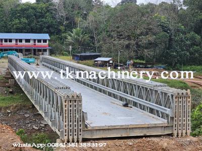 China 60m Long Span Galvanized Steel Bridge for Heavy Load 4.2m Extra Wide Footway and 9m Ramp for sale