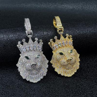 China High Quallity Jewelry Manufacturer China S925 Lion Pendant Hiphop Moissanite Lion Pendant For Necklace for sale