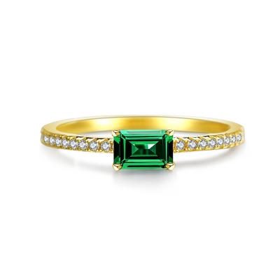 China High Quallity Handmade green emerald engagement 925 sterling silver jewelry cz gemstone women rings for sale