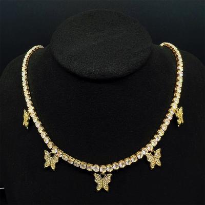 China High Quallity Fashion Jewelry 925 Sterling Silver Diamond Moissanite Tennis Chain Necklace for sale