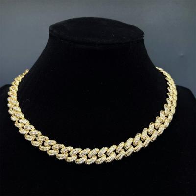 China High Quallity 18K Gold Plated Jewelry Custom Name Moissanite Tennis Chain Necklace for sale