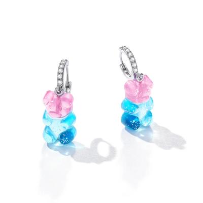 China High Quallity Hot Selling 925 Sterling Sliver Candy Bear Ear Buckle Romantic Love Stud Earrings for sale