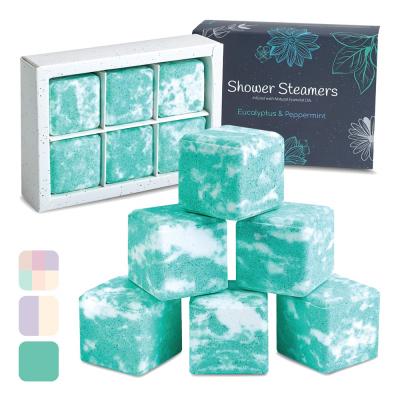 China Private Label Aromatherapy Eucalyptus Shower Relaxing Steamers with Pure Essential Oil Bath Shower Bomb for sale