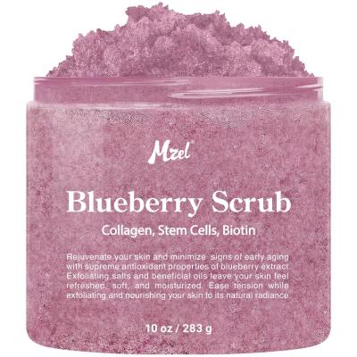 China Exfoliator Private Label Blueberry Deep Cleansing Exfoliating Body Scrub with Collagen, Stem Cell and Biotin Skin Care for Men and Women for sale