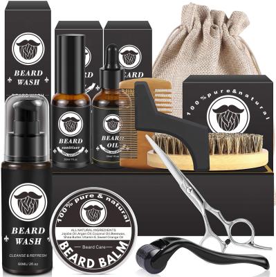 China Wholesale Private Label Organic DEEP CLEANING Beard Oil Set Beard Grooming Kit For Men for sale