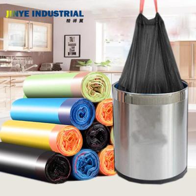 China Disposable Portable Auto Closing Garbage Bag Garbage Bag Household Drawstring Plastic Bag Te koop