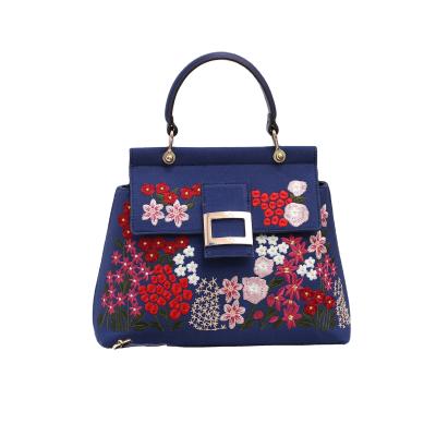 China Factory Direct Sale Handbag Manufacturer Lady Tote Hand Bags Ladies Luxury Embroidery Textures Bags Up-to-date For Women Jeans Bags for sale