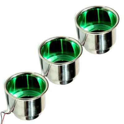 China LED Light Stainless Steel Poker Table Cup Holder Inserts Ship Led Cup Holders For Car for sale