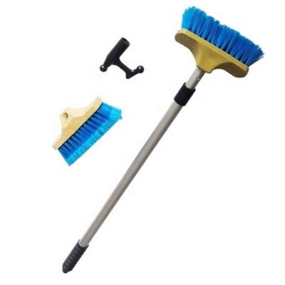 China Marine/Boat Aluminum/Yacht Boat/Boat Accessories 50 Inch Boat Brush with Telescopic Handle Injected Molded Nylon Telescopic Deck Brush Cleaning Kit for sale