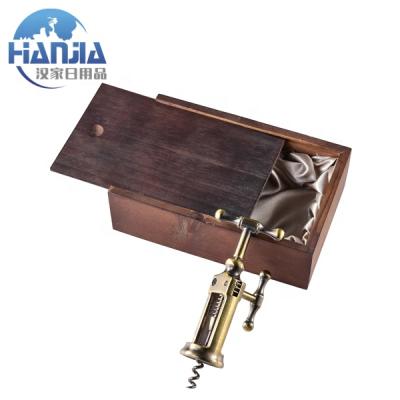 China Viable Antique Zinc Alloy Bottle Corkscrew Wine Opener With Archaize Wooden Box for sale