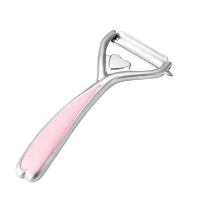 China Sustainable Style Y Heart Vegetable Peeler Zinc Alloy Kitchen Vegetable Peeler for sale