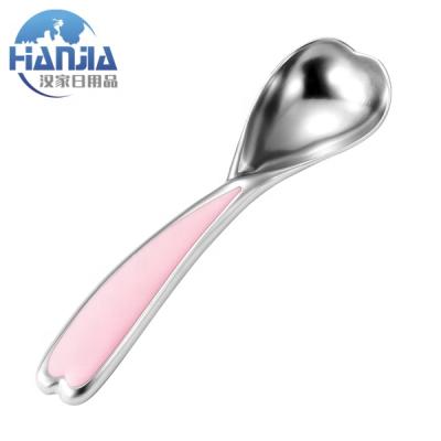 China Viable Heart Shape Pink Color Ice Cream Scoop Gift Hot Selling Zinc Alloy Spoon for sale