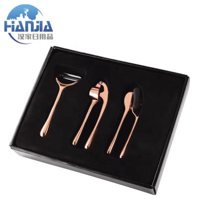 China Sustainable Hot Sale Rose Gold 3pcs Kitchen Tools Accessory In Gift Box for sale