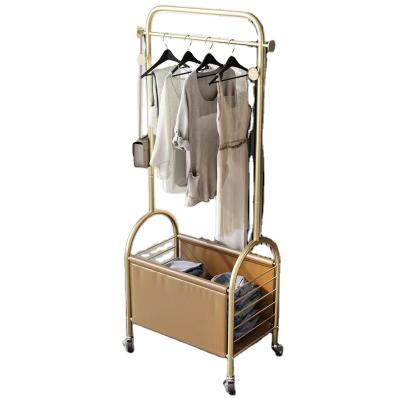 China Newest Hot Sale Morden Stand Type Hangers Drying Rack Carbon Steel Removable Drying Rack With Wheel for sale