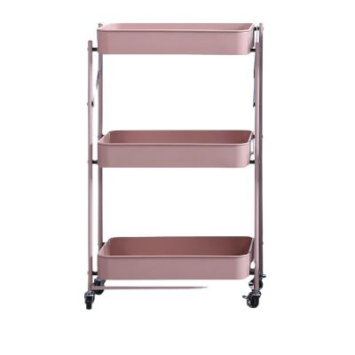 China Sustainable Universal Folding Storage Rack Trolley Wheel Large Capacity Removable Storage Rack for sale