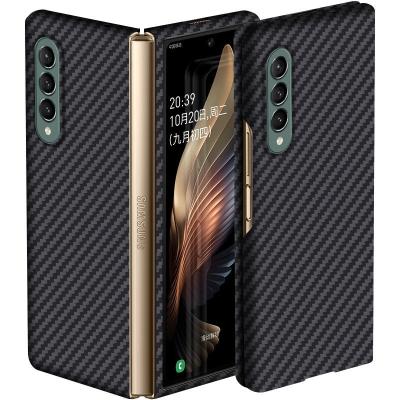 China Real Carbon Fiber Case For Samsung Galaxy Z Fold 3 5G Aramid Fiber Fold Phone Case Protective Cover For Samsung Fold 3 For Samsung Galaxy Z Fold 3 5G for sale