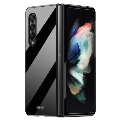 China Shockproof Z Fold 3 Case UV Painting Mirror Smooth Phone Case For Samsung Galaxy Z Fold3 Fold 3 Backrest 3 5G Case Front And Back Cover for sale