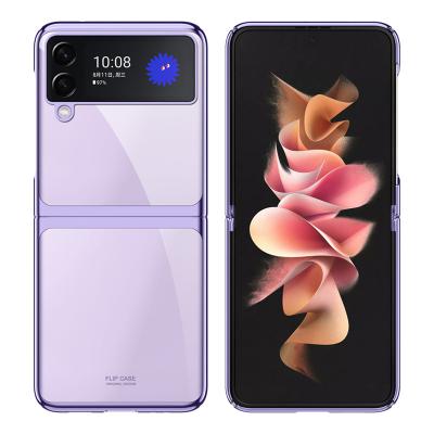 China Shockproof For Samsung Galaxy Z Flip 3 Case 5G Luxury Plating Clear Transparent Soft Cover For Samsung Z Flip3 Electroplating Case for sale