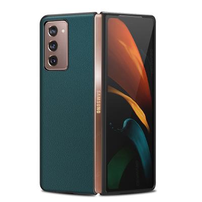 China Luxury Shockproof PU Leather Case For Samsung Galaxy Z Fold 2 Original 5G Fold2 Ultra Thin Folding Flip Cover for sale