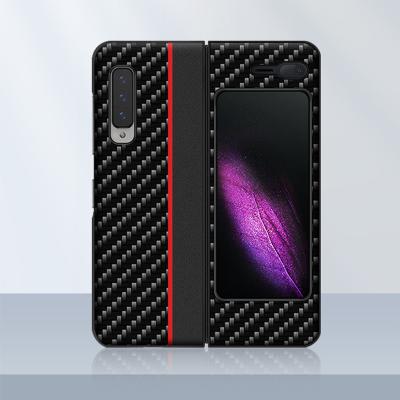 China Luxury Shockproof Phone Case For Samsung Galaxy Z Fold1 Case Full Protective Carbon Fiber Texture Cover For Galaxy Z Fold 1 5G W20 for sale