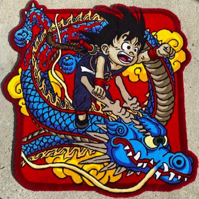 China Cartoon Shape Non-slip Mat Custom Design Handmade Dragon Cover Die Cut Cover Door Mat Colorful for sale