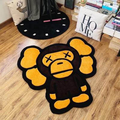 China Non-slip commercial custom colorful tiger design door mat anime main handmade carpet for sale