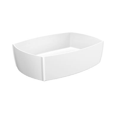 China Factory Wholesale Durable Minimalist Design Pure White Hotel Art Basin Bathroom Countertop Basin for sale