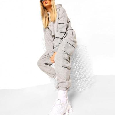 China Hot Selling Velvet Breathable Logo Women Sweatsuit Custom Made Fleece Tracksuit Set for sale