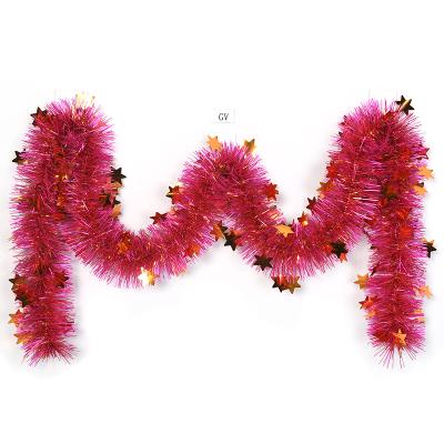 China New Design PET Colorful Tinsel Garland Party Decoration Christmas Decoration Garland for sale