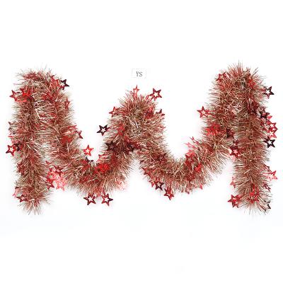 China Wholesale Decorative Wire Rope Tinsel Garlands PET For Christmas Tree Ornaments for sale