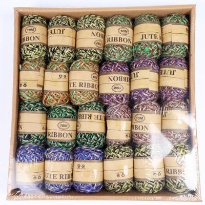 China 24pcs DIY Decoration Jute Twine Hemp Rope Wrapping Materials Natural Durable Twine For Gardening Applications for sale