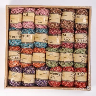 China 24PCS Jute Rope Natural Jute Decoration Pack Twist Twine Rope Rustic DIY Rope Twine for sale