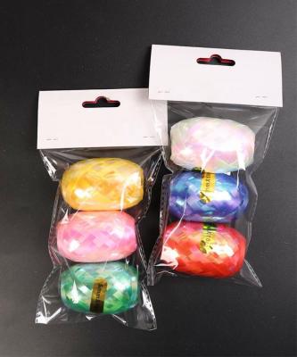 China 5mm*10M Colorful Decorative Iridescent Ribbon Metallic/Iridescent/Holographic/Glitter/Glossy Curly Egg For Party for sale