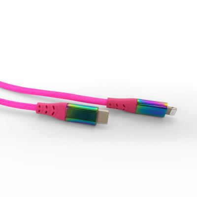 China Mobile Phone MFi Certified Colorful Fabric Charging Syncing Tether USB Cable For iPhone for sale