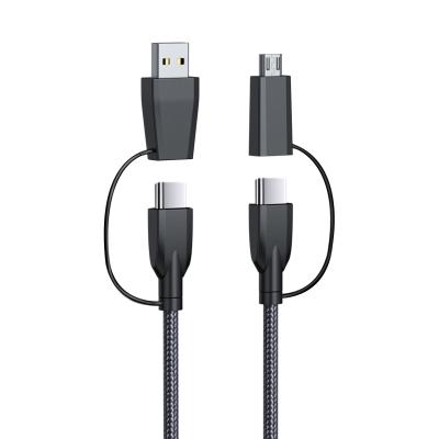 China Mobile Phone Tablet MP3 GPS 5A Fast Charging Cable 4 in 1 Multifunctional USB Cable with Emarker Chip for Huawei Android System for sale