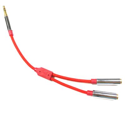 China AUX audio cable. Speaker 1 2 Male To 3.5mm Female Splitter With Metal Shell For Earphone for sale