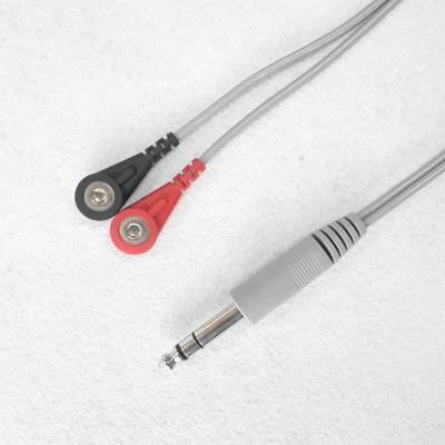 China Other ECG Adapter Cable 2 Female Snap Lead 3.1MM ECG Cable With 3.5MM Stereo Jack Mindray ECG Cable for sale