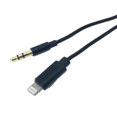 China Mobile Phone MFi Cable for Lightning to AUX Audio Nylon Braided 3.5 Cable. male compatible for iphone for sale