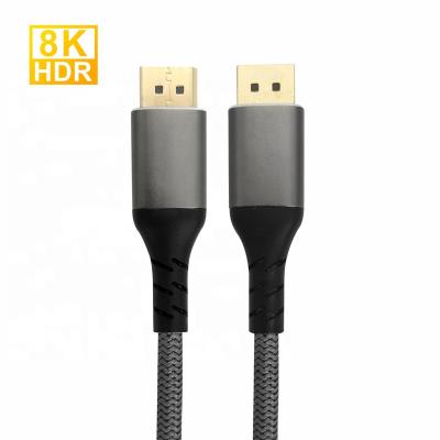 China COMPUTER DisplayPort Cable 8K@60Hz DP to DP Nylon Braided High Speed ​​Cord Compatible with Game Streaming PC Monitor Laptop TV for sale