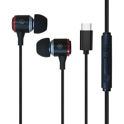 China hot selling wired type c earphones earbuds headphone In-ear headphone wired for sale