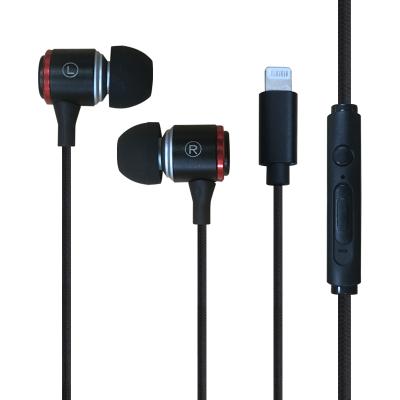 China In-Ear Cell Phone Wired Headphones In Ear Headphones Lighting Connector Music Headphones For iPhone 12/11 for sale