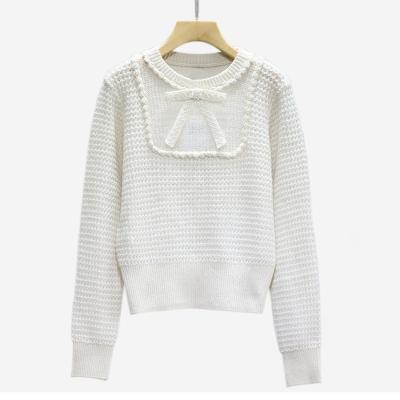 China Shaker Knit The Spring 2021 Women's Bow Tie Custom Knitted Knit Sweater QUICK DRY Sweaters for sale