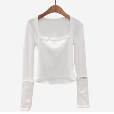 China U QUICK DRY Collarbone Long Sleeve Collarbone Thin Cotton Soft And Comfortable T Shirt For Women for sale