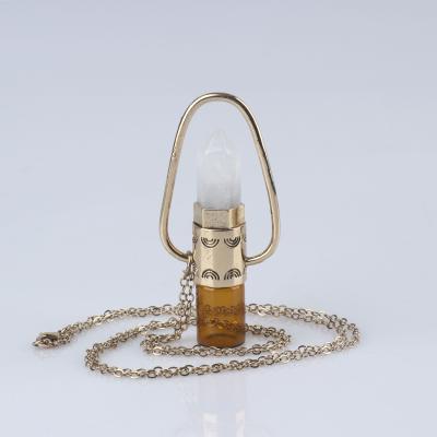 China New Fashion TRENDY Model Custom Design Crystals Oil Natural Stone Necklace Crystals Bottle Necklace for sale